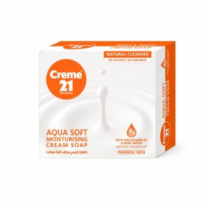 Creme 21 Aqua Soft Soap 125g – Moisturizing Bath Soap with Vitamin E & Pro-Vitamin B5