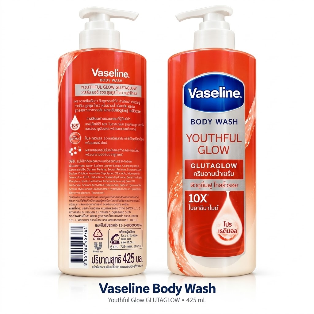 Vaseline Body Wash Youthful Glow Glutaglow (425ml)