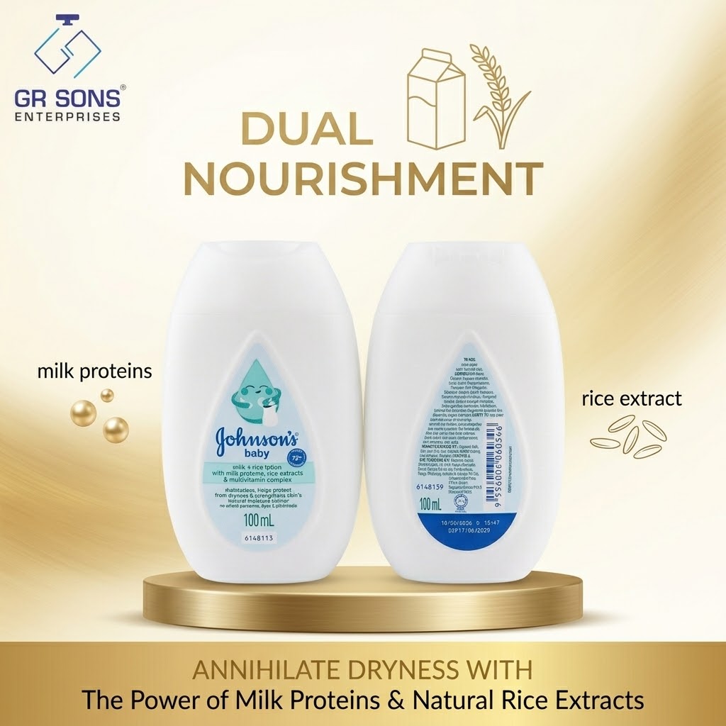 Johnson's Baby Milk+Rice Lotion With Proteins, Rice Extracts & Multivitamin Complex  100ml