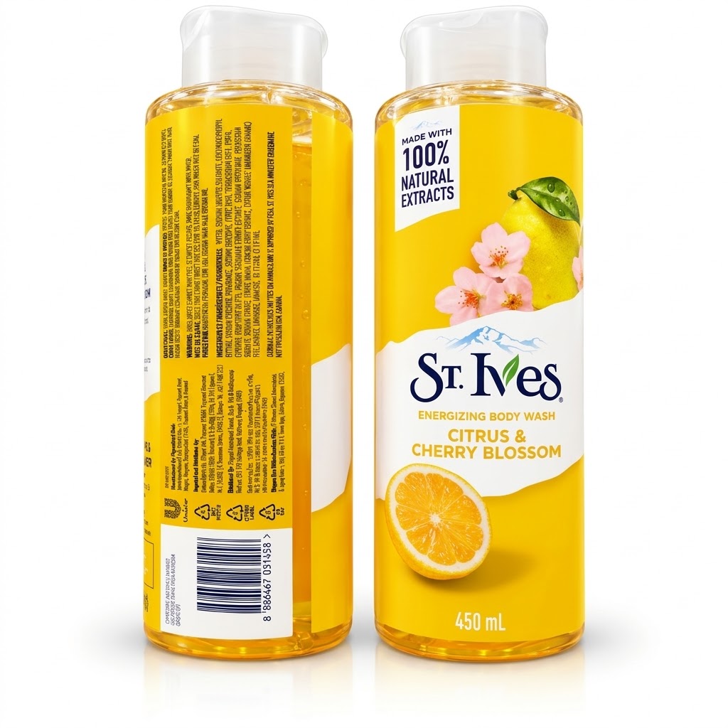 St Ives Energizing Body Wash Cleanser Citrus & Cherry Blossom 450ml